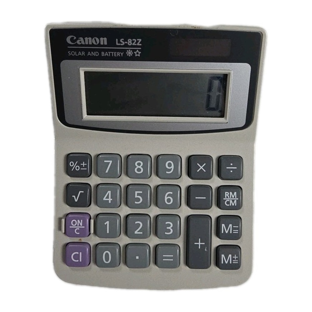 Canon LS-82Z‎ 8-Digit Solar/Battery Calculator Gray Tested Working